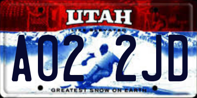 UT license plate A022JD