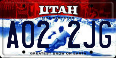 UT license plate A022JG