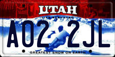 UT license plate A022JL