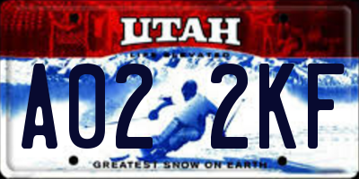 UT license plate A022KF