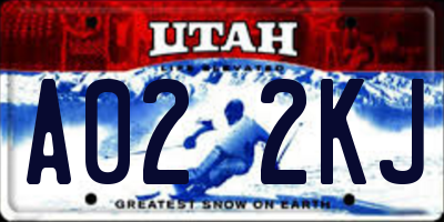 UT license plate A022KJ