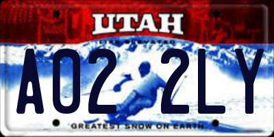 UT license plate A022LY