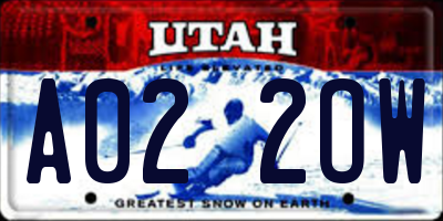 UT license plate A022OW