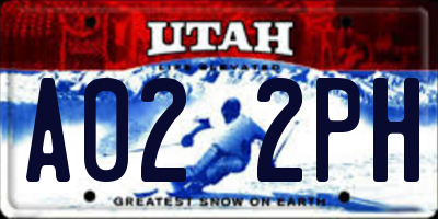 UT license plate A022PH