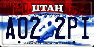 UT license plate A022PI