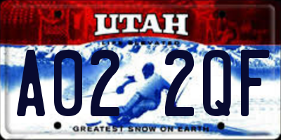 UT license plate A022QF