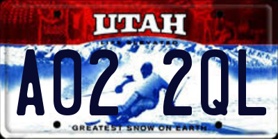 UT license plate A022QL