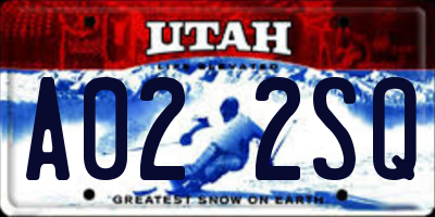 UT license plate A022SQ