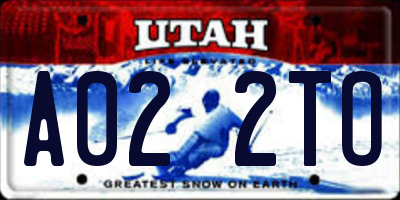 UT license plate A022TO