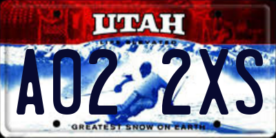 UT license plate A022XS