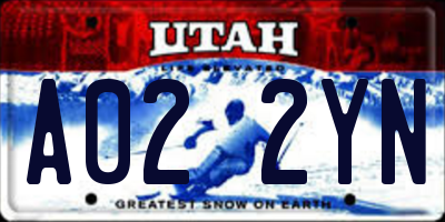 UT license plate A022YN