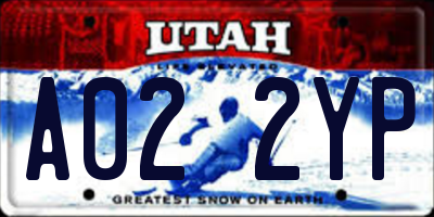 UT license plate A022YP