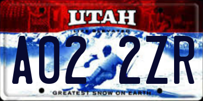 UT license plate A022ZR