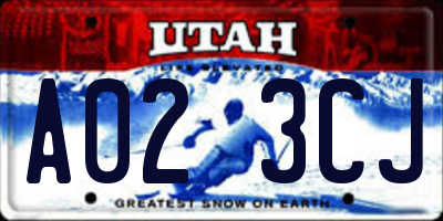 UT license plate A023CJ