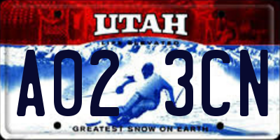 UT license plate A023CN