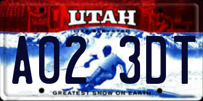 UT license plate A023DT