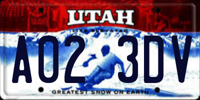 UT license plate A023DV