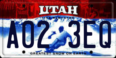 UT license plate A023EQ