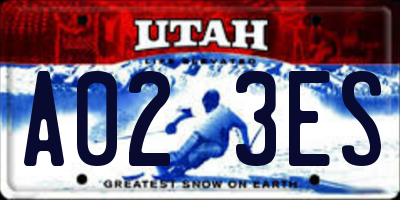 UT license plate A023ES