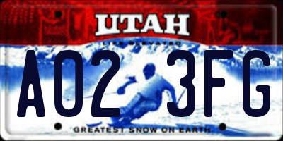 UT license plate A023FG