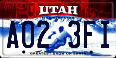 UT license plate A023FI