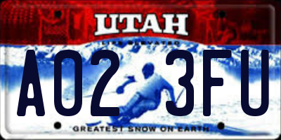 UT license plate A023FU