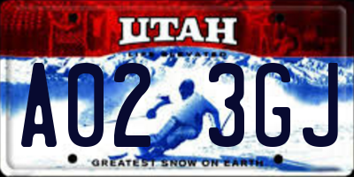 UT license plate A023GJ