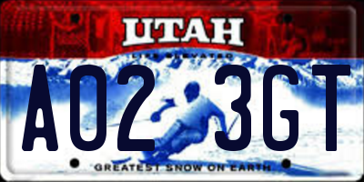 UT license plate A023GT