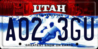 UT license plate A023GU