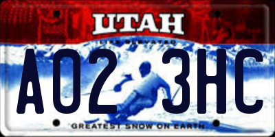 UT license plate A023HC