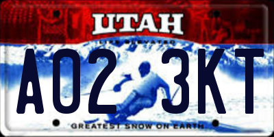 UT license plate A023KT