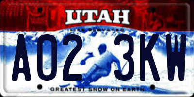 UT license plate A023KW