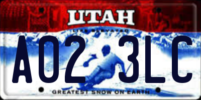 UT license plate A023LC