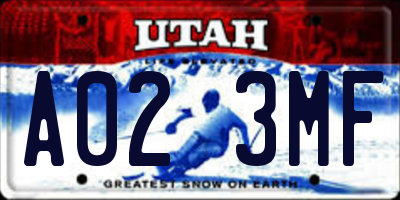 UT license plate A023MF