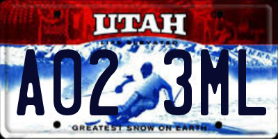 UT license plate A023ML