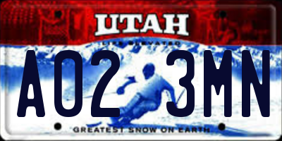 UT license plate A023MN