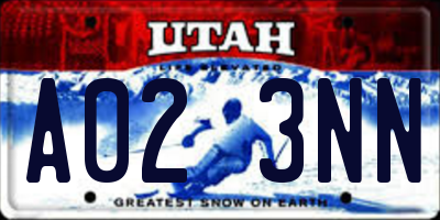 UT license plate A023NN