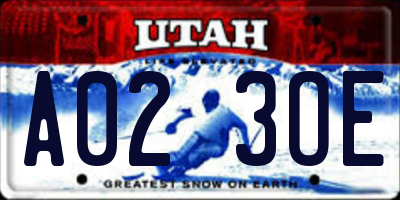 UT license plate A023OE