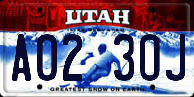 UT license plate A023OJ