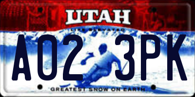 UT license plate A023PK