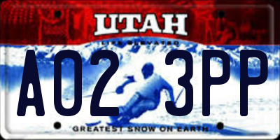 UT license plate A023PP