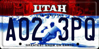 UT license plate A023PQ