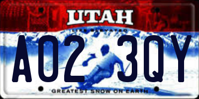 UT license plate A023QY