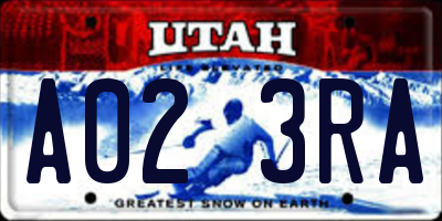 UT license plate A023RA