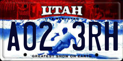 UT license plate A023RH