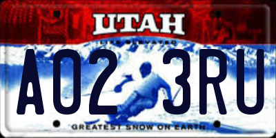 UT license plate A023RU