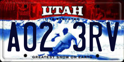 UT license plate A023RV