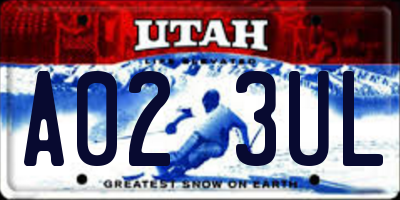 UT license plate A023UL