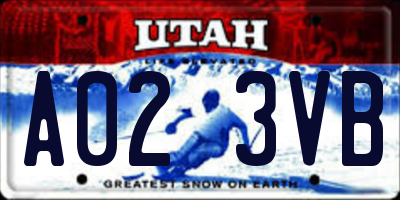 UT license plate A023VB