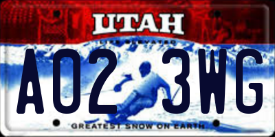 UT license plate A023WG